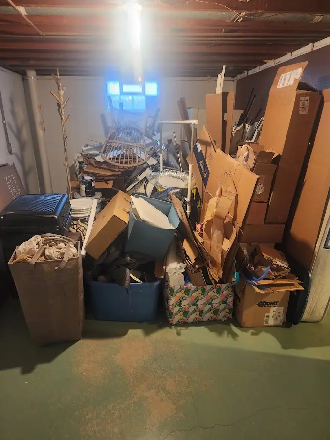 Roll-off dumpster container at job site for Yard Waste Dumpster Rental in Grandwood Park